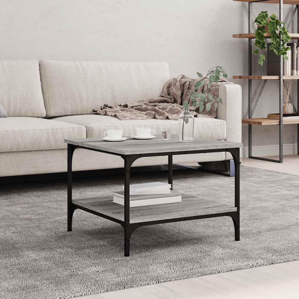 vidaXL Couchtisch Grau Sonoma 55x55x40 cm Holzwerkstoff