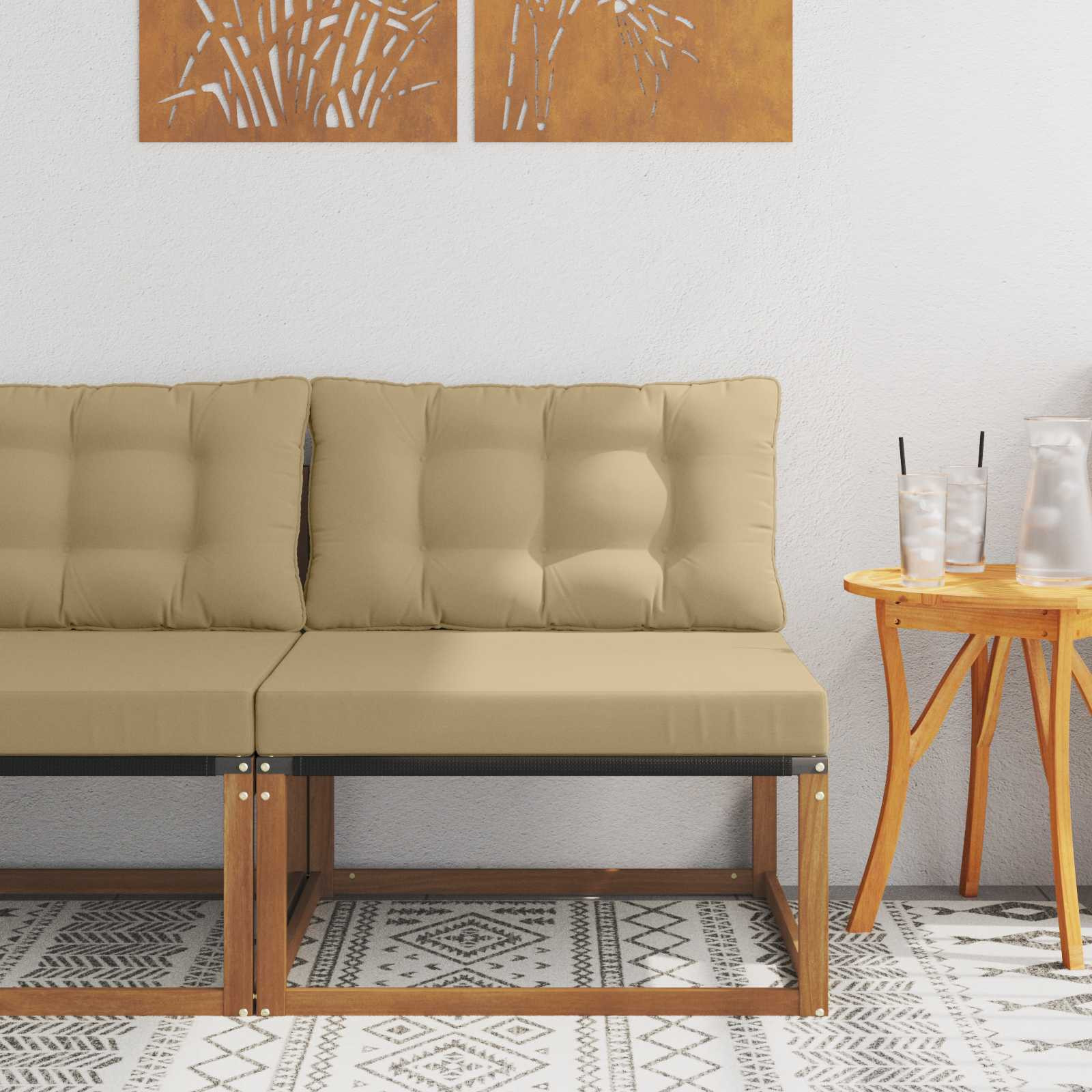 vidaXL Sectional Sofa Einheiten Massives Akazienholz und Textilene