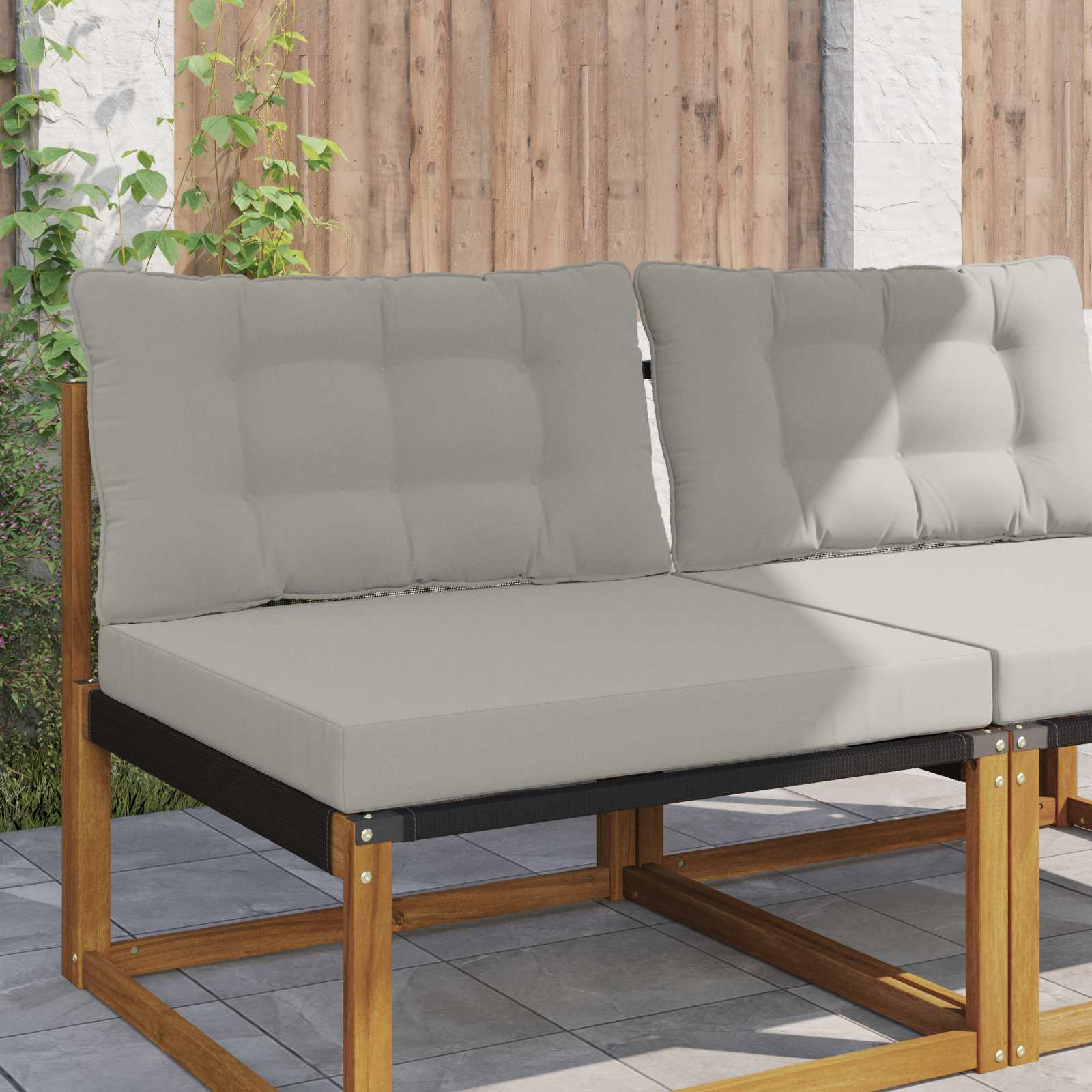 vidaXL Sofakissen für draußen Polyester Grau 80 x 68,5 x 8 cm