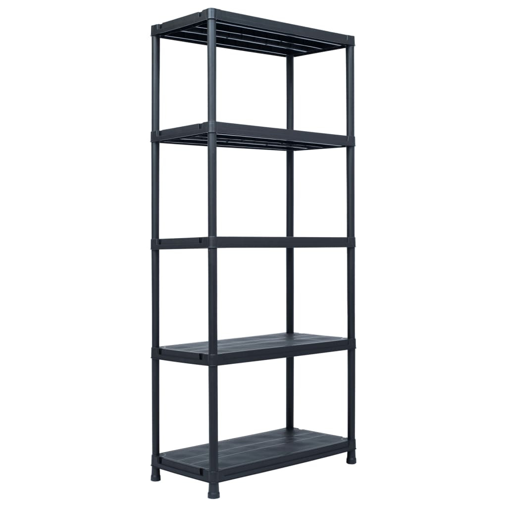 vidaXL Lagerregal Schwarz 500 kg 90 x 60 x 180 cm Kunststoff