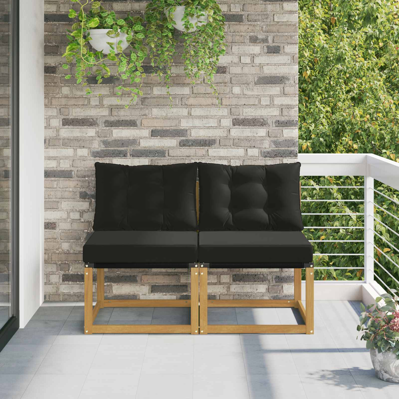 vidaXL 2 Stück Outdoor Mittelsofa