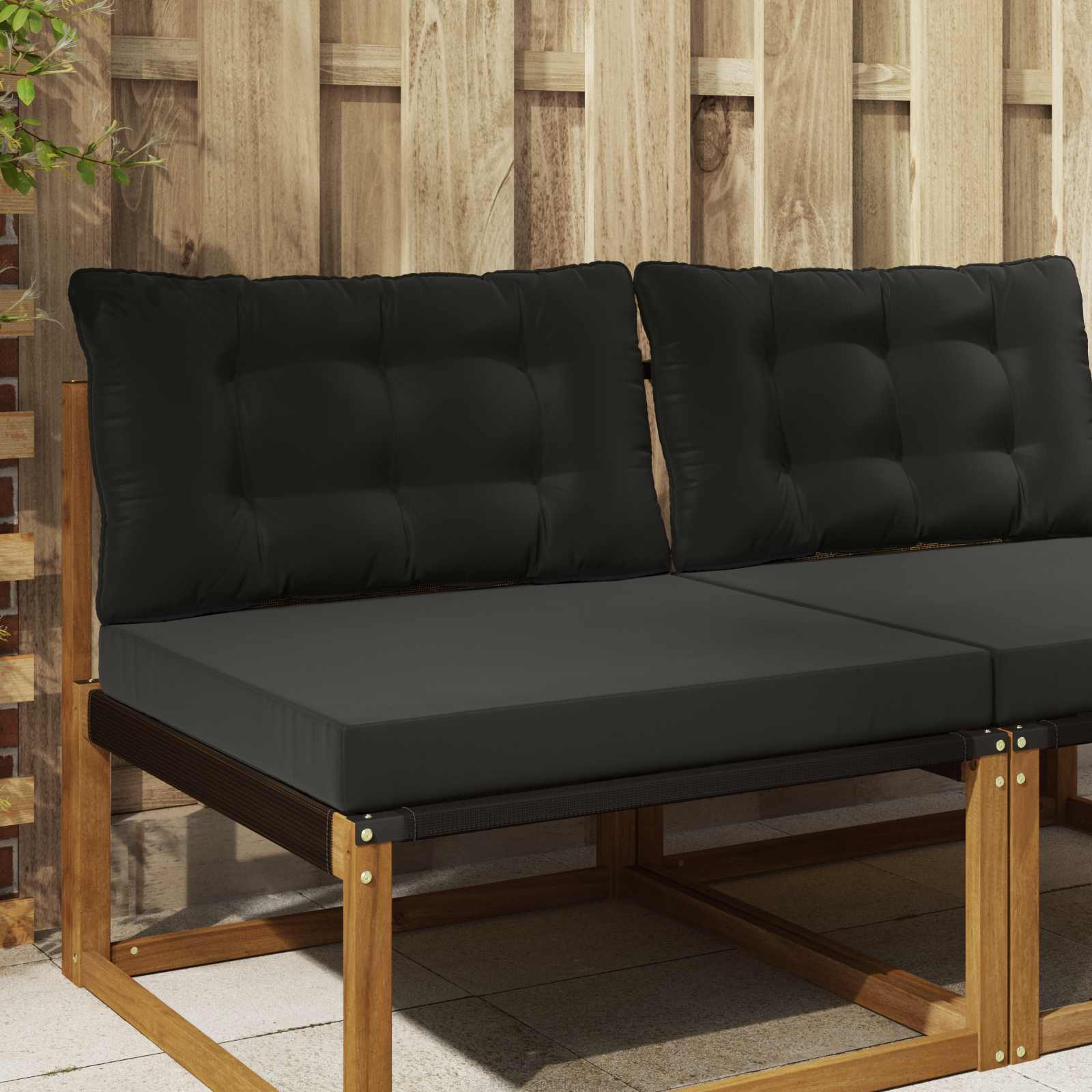 vidaXL Sofakissen für draußen Polyester Schwarz 80 x 68,5 x 8 cm