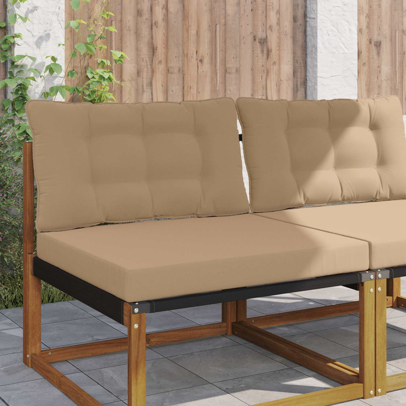 vidaXL Sofakissen für draußen Polyester Taupe 80 x 68,5 x 8 cm