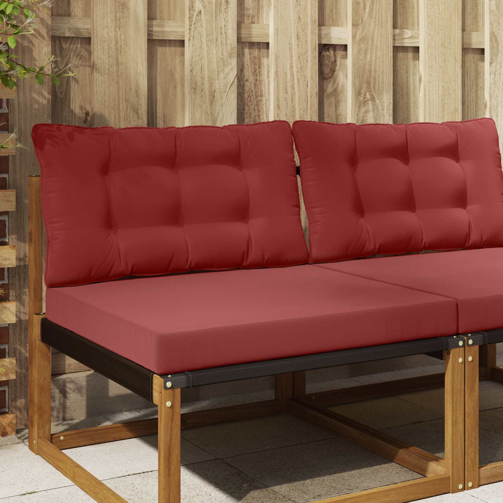 vidaXL Sofakissen für draußen Polyester Weinrot 80 x 68,5 x 8 cm