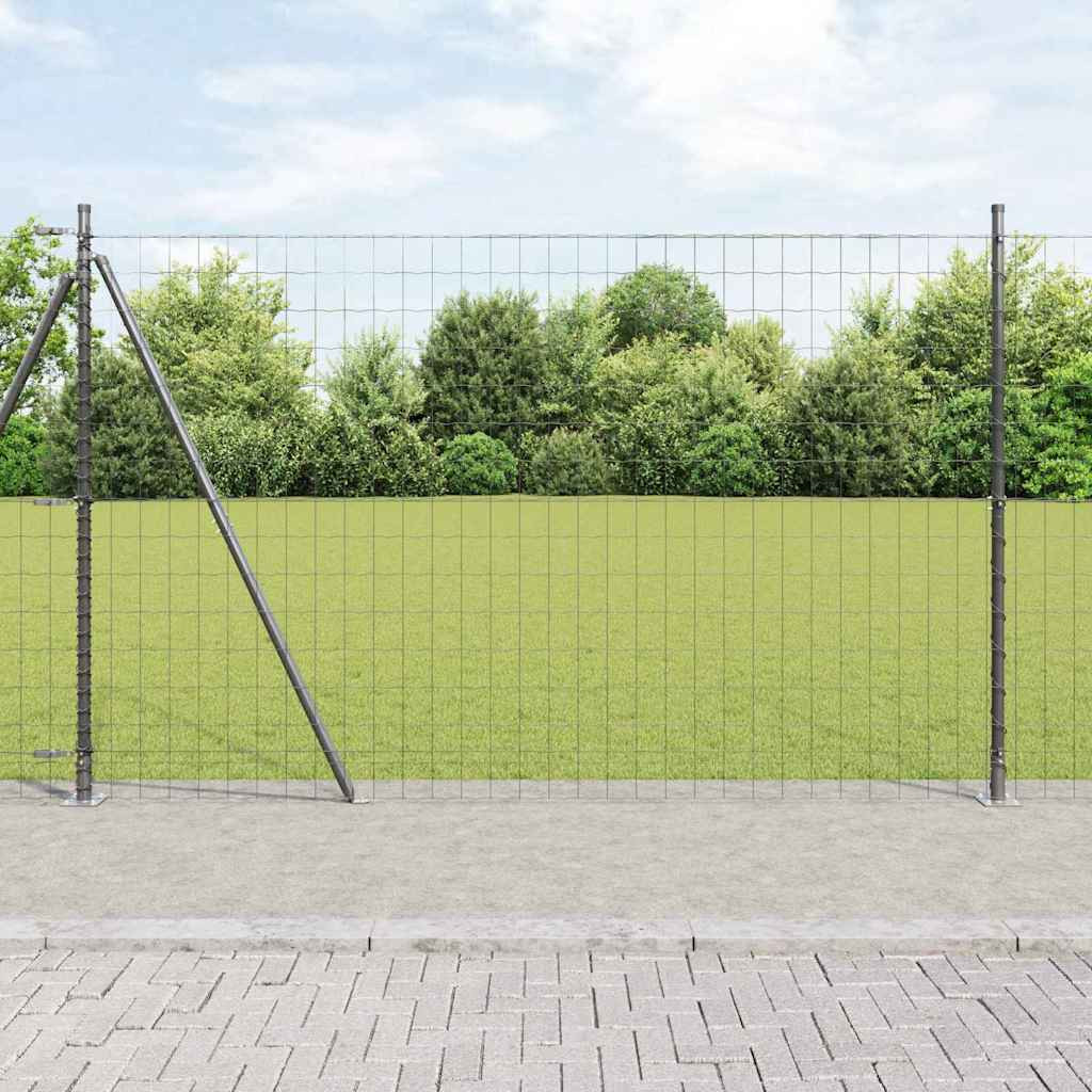 vidaXL Euro-Zaun mit Betonsockel 10 x 1,6 m PVC-beschichteter Stahl