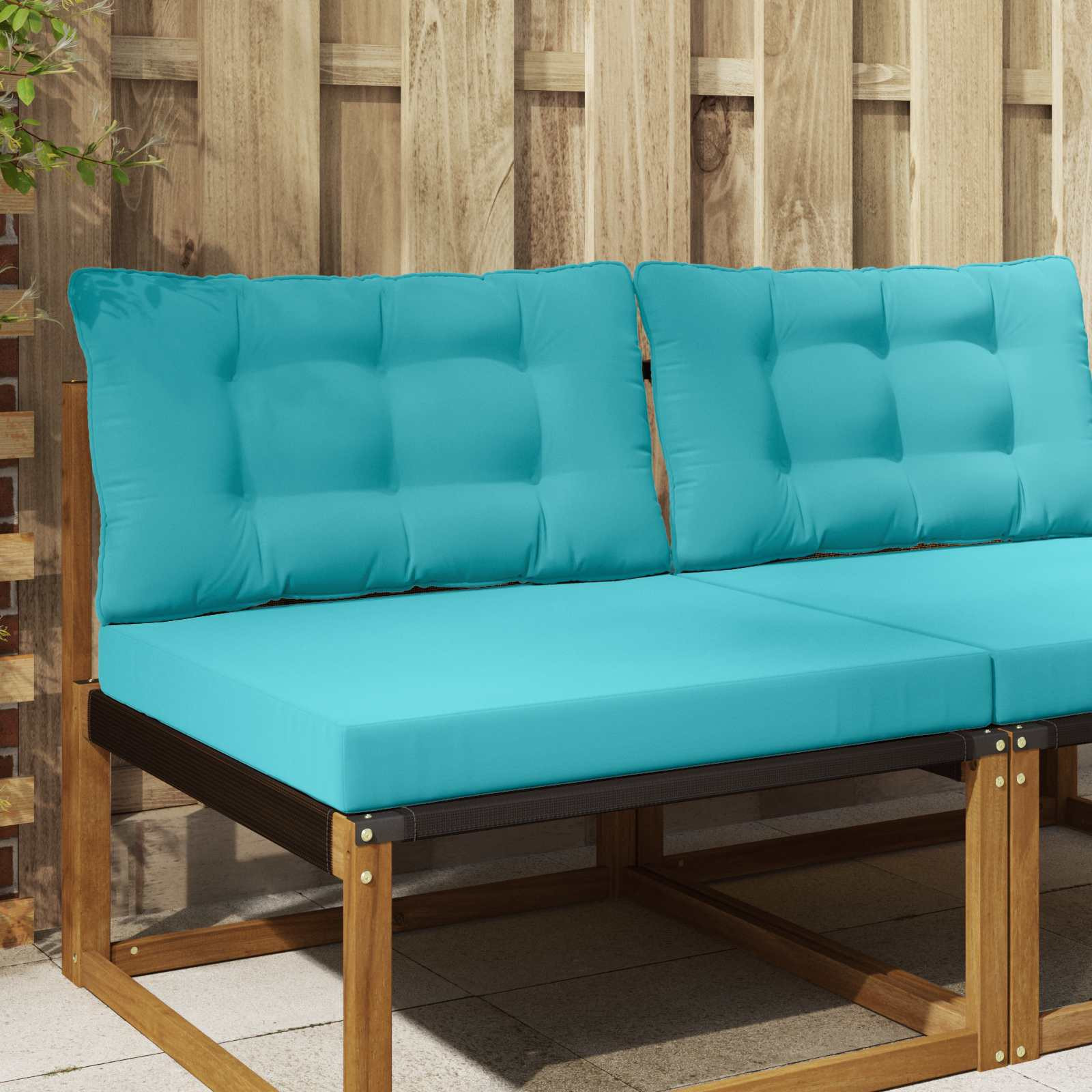 vidaXL Sofakissen für draußen Polyester Türkis 80 x 68,5 x 8 cm