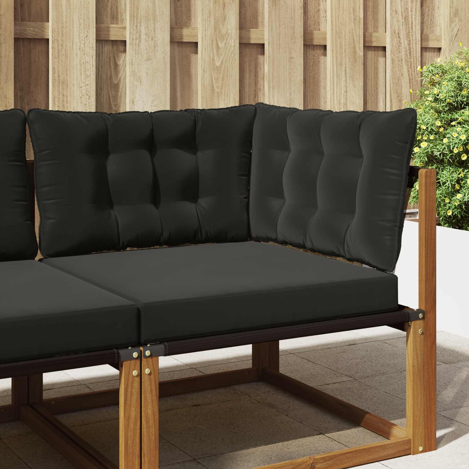 vidaXL Sofakissen für draußen Polyester Schwarz 80 x 43 x 10 cm