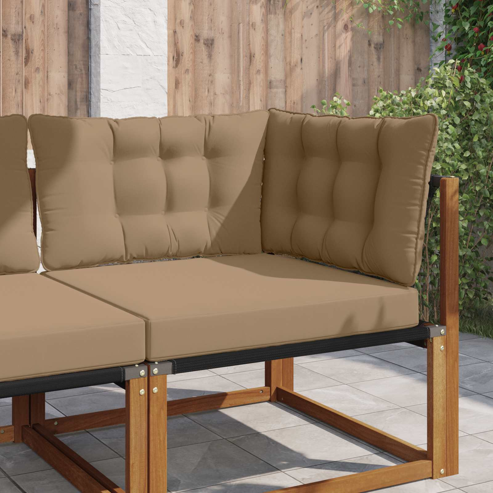 vidaXL Sofakissen für draußen Polyester Taupe 80 x 43 x 10 cm