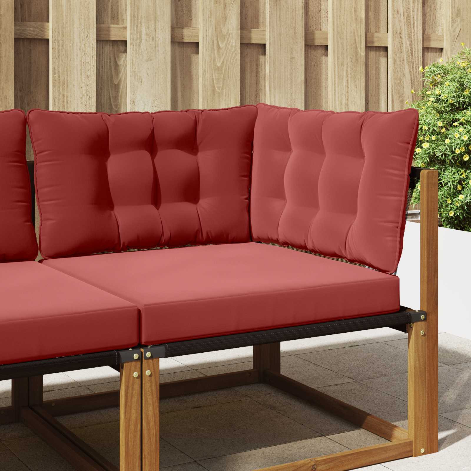 vidaXL Sofakissen für draußen Polyester Weinrot 80 x 43 x 10 cm