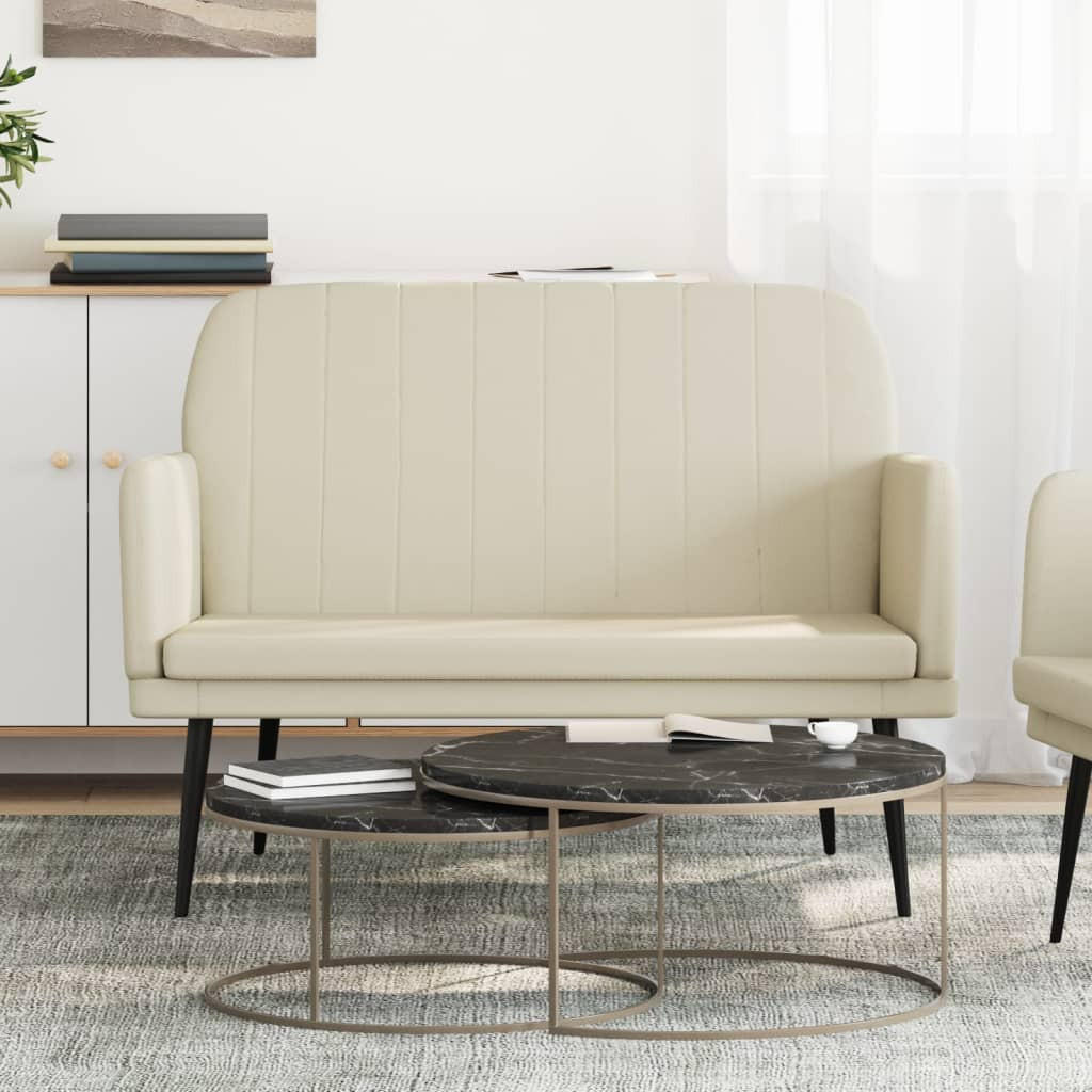 vidaXL Sitzbank Creme 107x80x81 cm Kunstleder