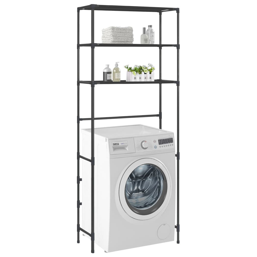 vidaXL Waschmaschinenregal 3 Ablagen Schwarz 69x28x169 cm