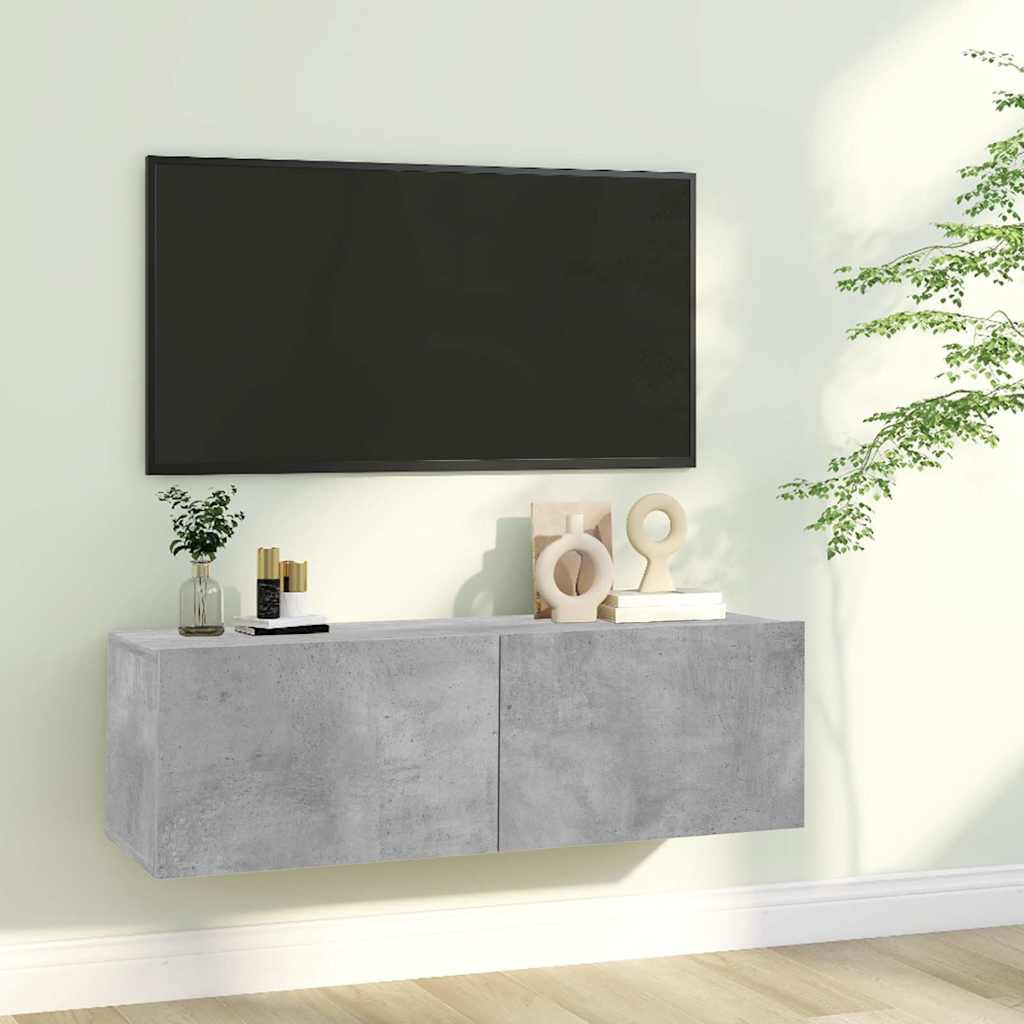 vidaXL TV-Schrank Betongrau 100x30x30 cm Holzwerkstoff