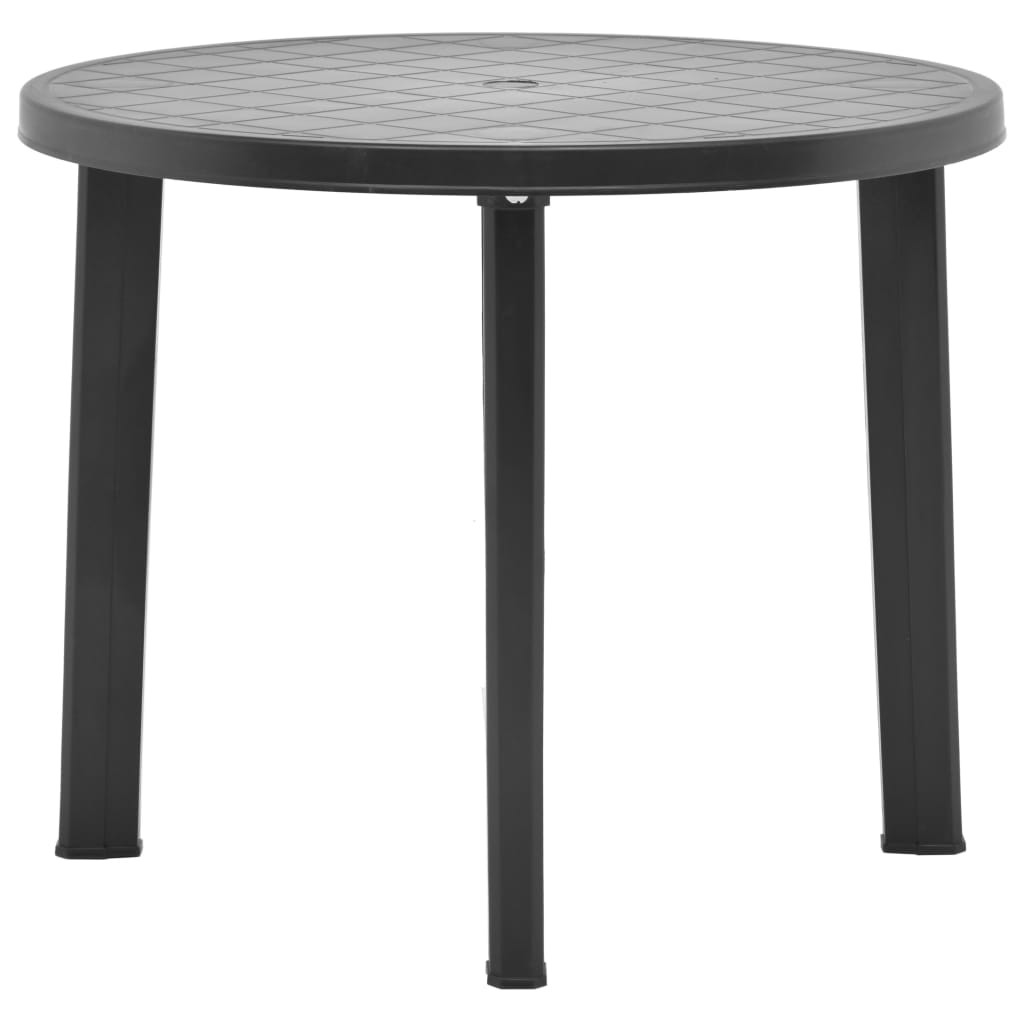 vidaXL Gartentisch Anthrazit 89 cm Kunststoff