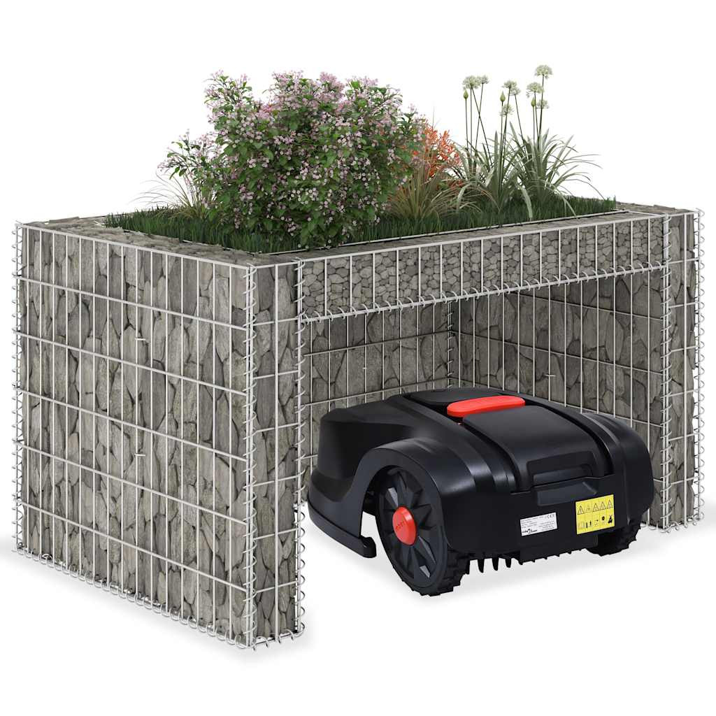 vidaXL Rasenmäher-Garage mit Hochbeet 110x80x60 cm Stahldraht