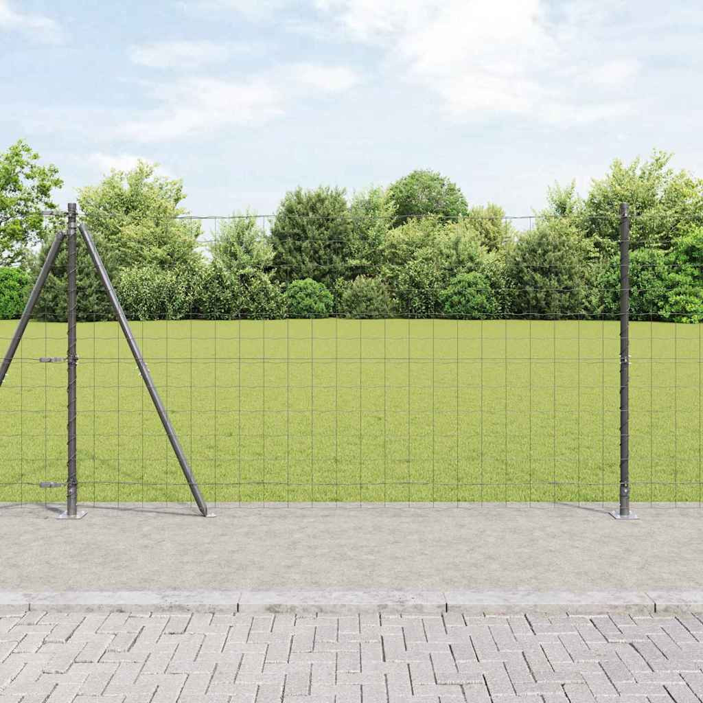 vidaXL Euro-Zaun mit Betonsockel 10 x 1,2 m PVC-beschichteter Stahl