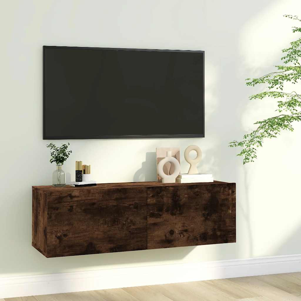 vidaXL TV-Wandschrank Räuchereiche 100x30x30 cm Holzwerkstoff