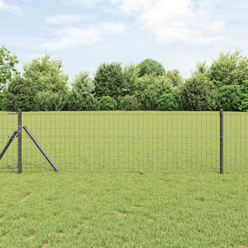 vidaXL Bodenmontierter Euro-Zaun 50 x 0,4 m PVC-beschichteter Stahl