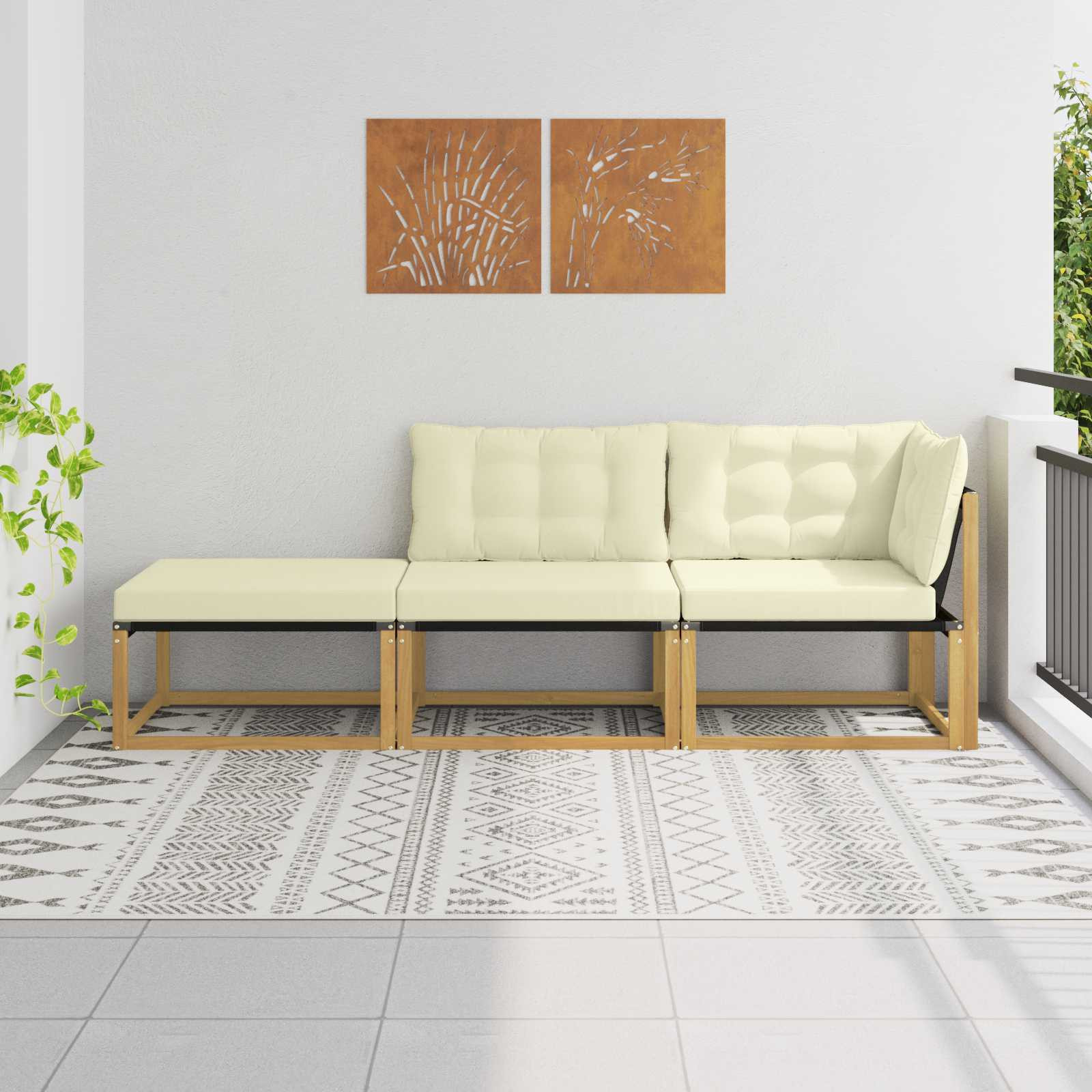 vidaXL Sectional Sofa Einheiten mit Kissen Weiß 241,5 x 83 x 73 cm