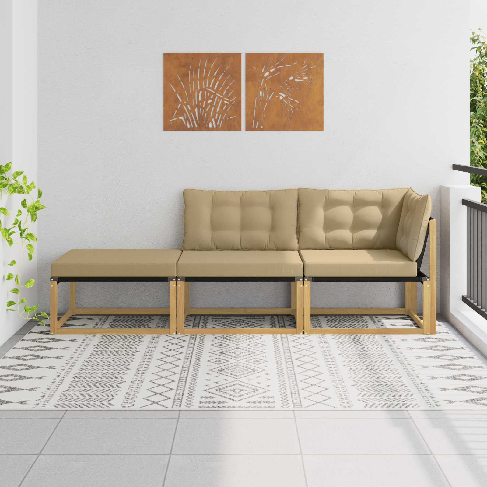 vidaXL Sectional Sofa Einheiten mit Kissen Weiß 241,5 x 83 x 73 cm