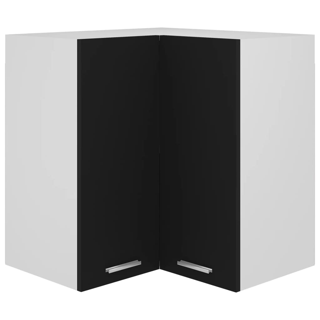 vidaXL Eckhängeschrank Lyon Schwarz 57x57x60 cm Holzwerkstoff