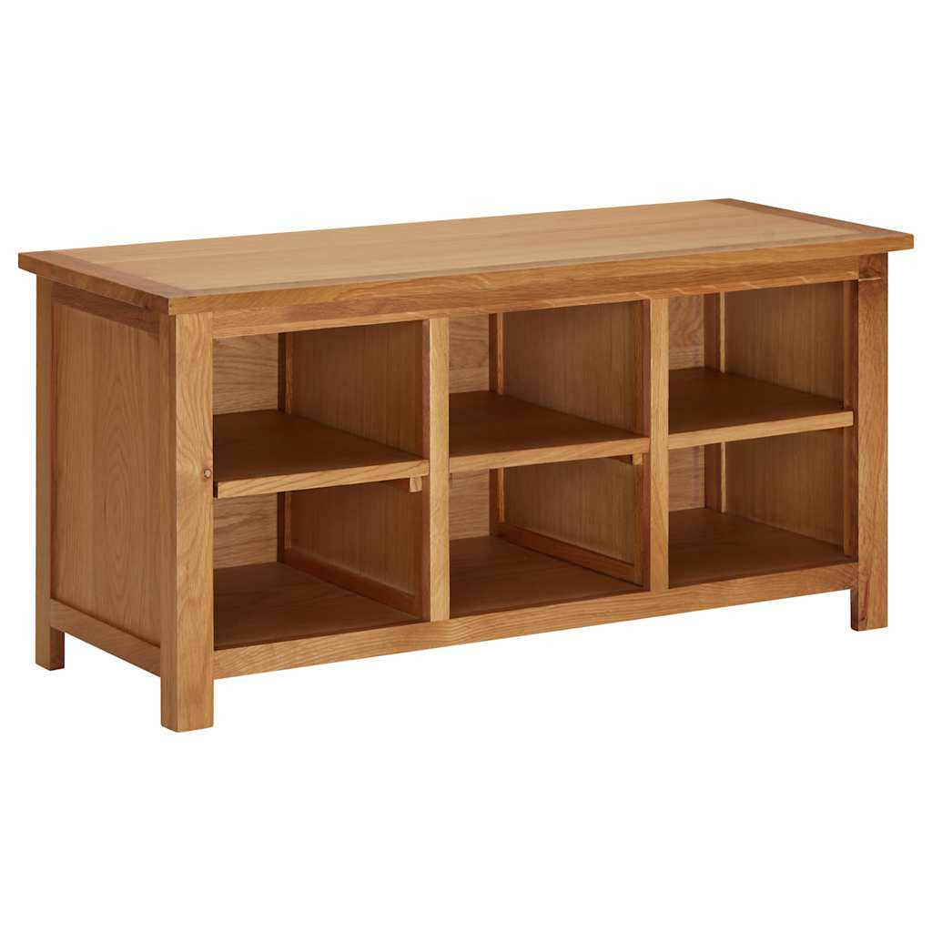 vidaXL Schuhregal 90x37x45 cm Eiche Massivholz