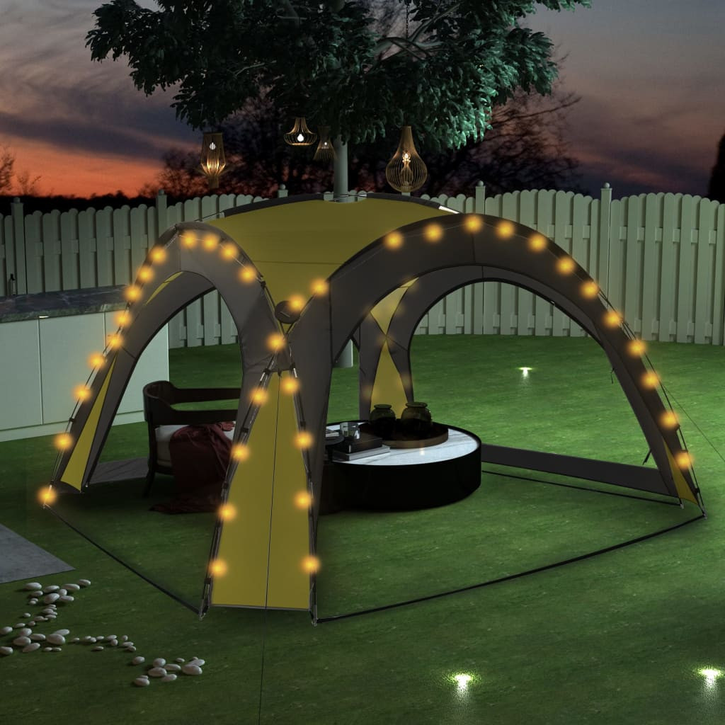 vidaXL Partyzelt mit LED und 4 Seitenwänden 3,6x3,6x2,3 m Grün