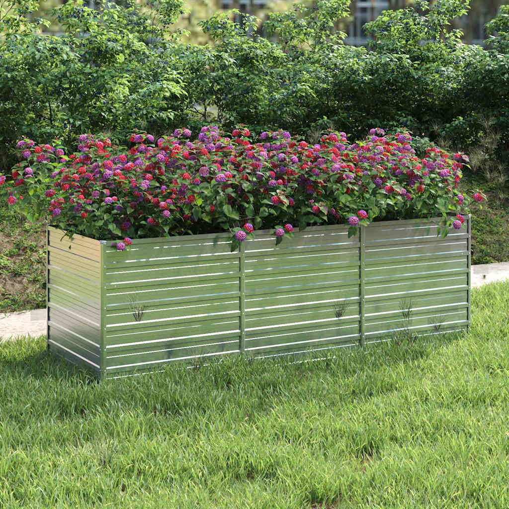 vidaXL Garten-Hochbeet 240x80x77 cm Verzinkter Stahl Silbern
