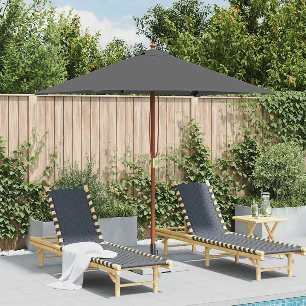 vidaXL Sonnenschirm mit Holz-Mast 150x200 cm Anthrazit