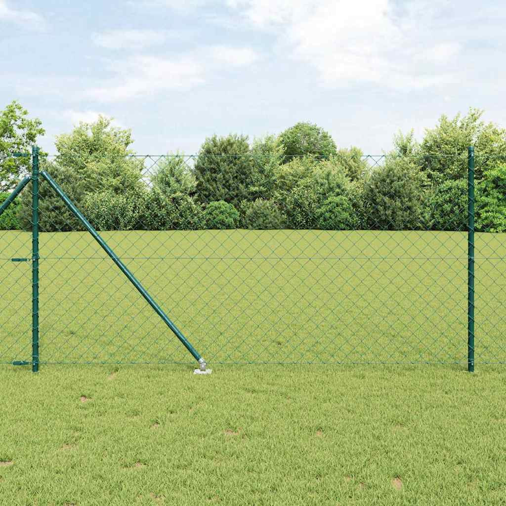 vidaXL Maschendrahtzaun mit Stacheln 25 x 1 m PVC-beschichteter Stahl