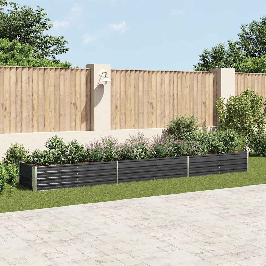 vidaXL Garten-Hochbeet Verzinkter Stahl 480x80x45 cm Anthrazit