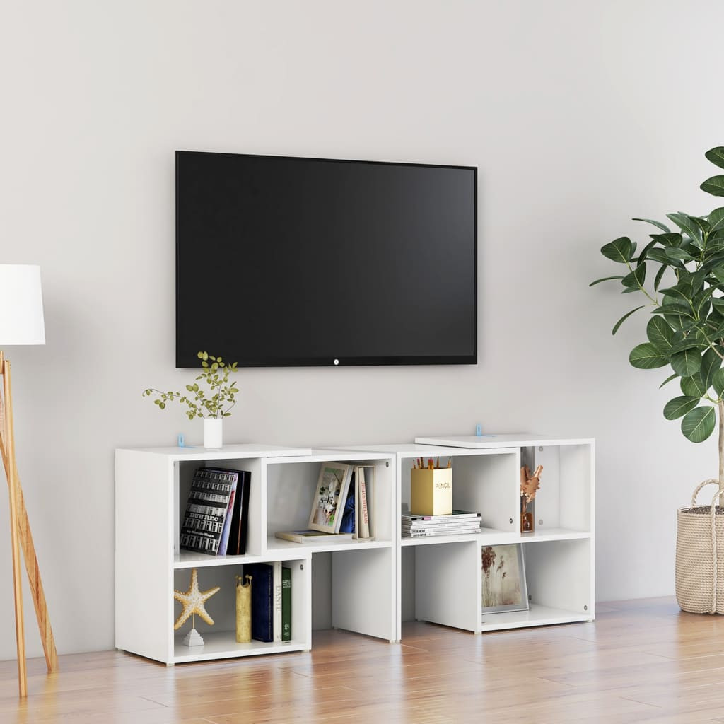 vidaXL TV-Schrank Hochglanz-Weiß 104x30x52cm Holzwerkstoff