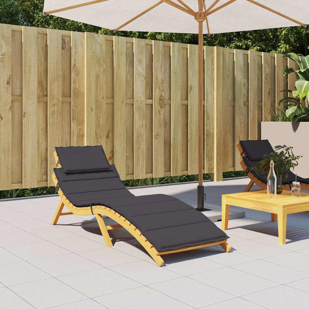 vidaXL Sonnenliegen-Auflage Schwarz 186x58x4 cm Oxford-Gewebe
