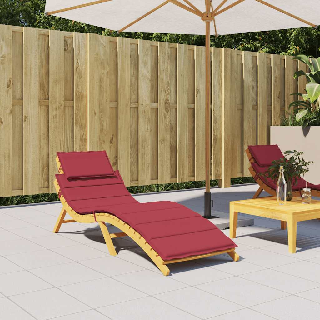 vidaXL Sonnenliegen-Auflage Weinrot 186x58x4 cm Oxford-Gewebe