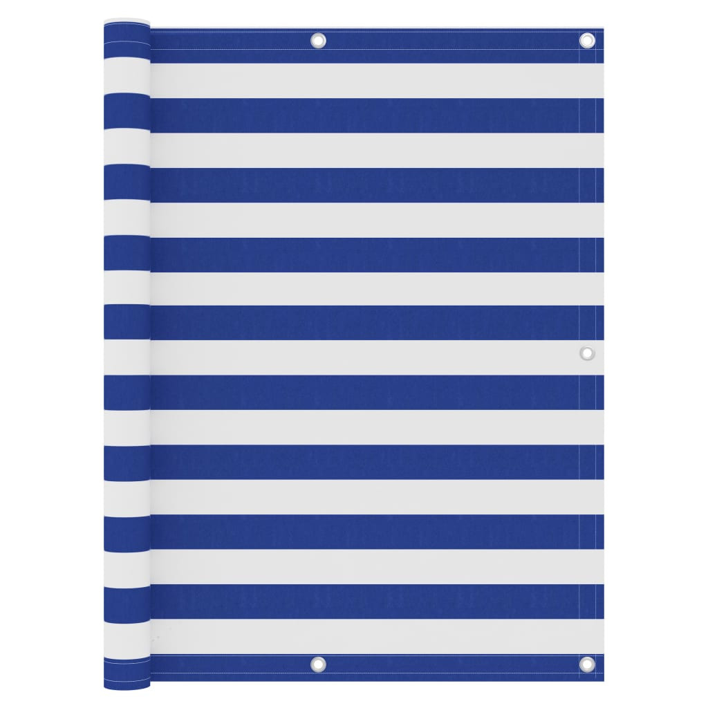 vidaXL Balkon-Sichtschutz Weiß und Blau 120x500 cm Oxford-Gewebe