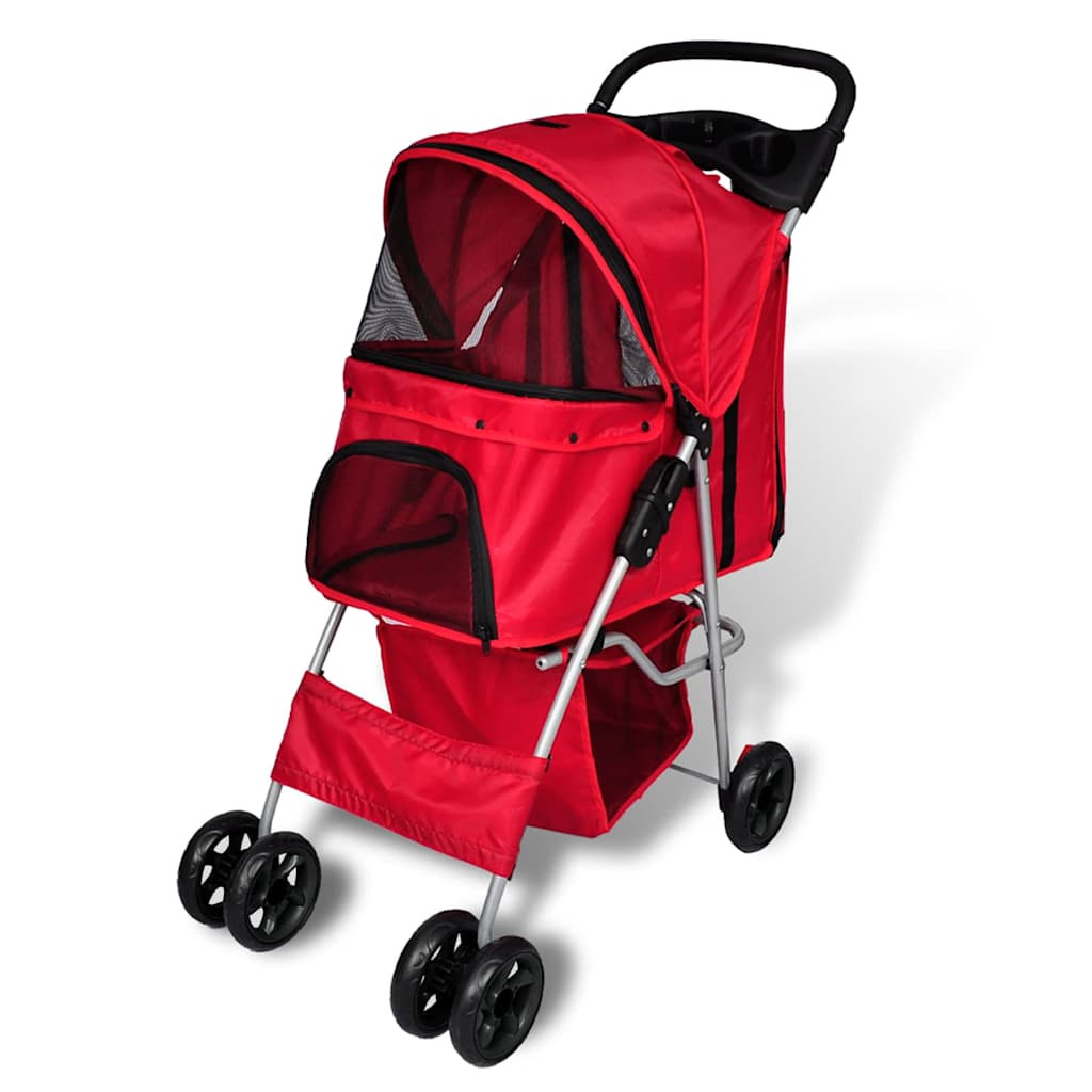 vidaXL Hundewagen Hundebuggy Rot