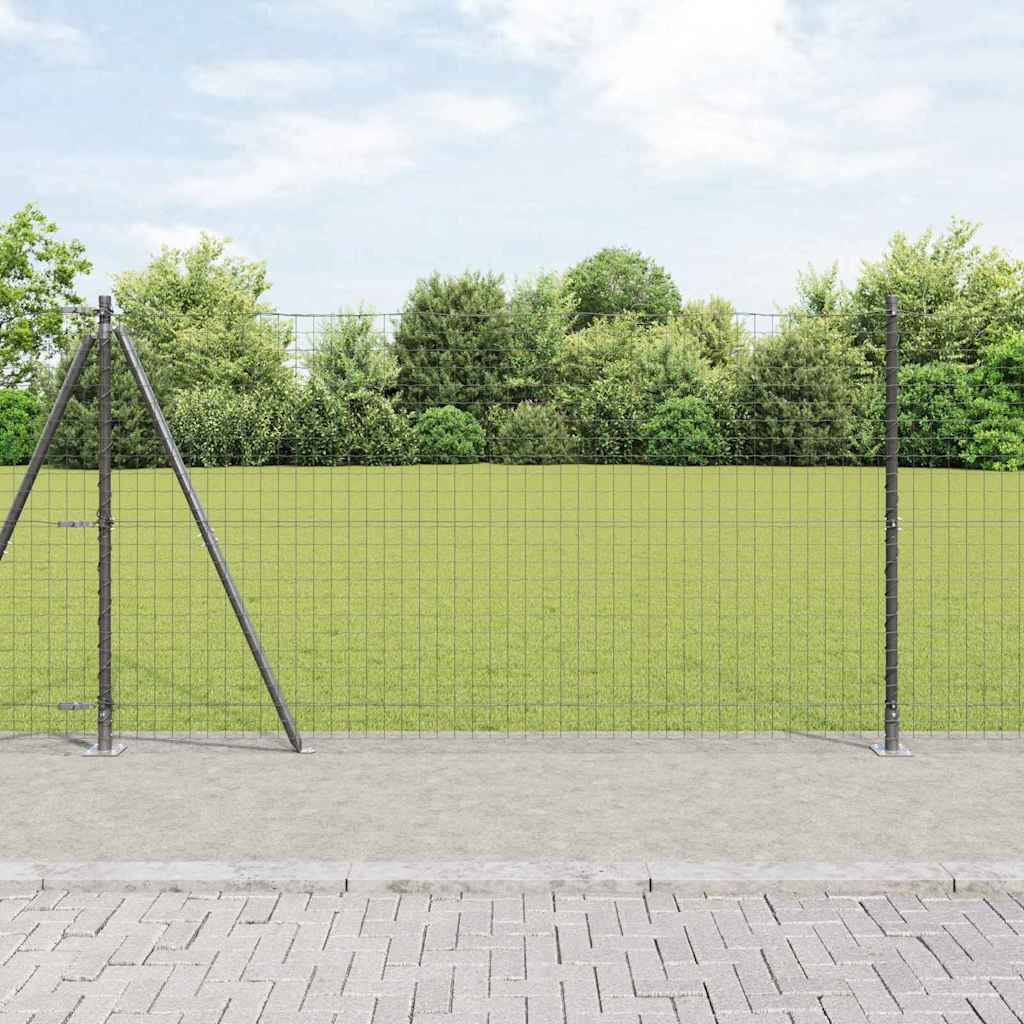 vidaXL Euro-Zaun mit Betonsockel 25 x 1,2 m PVC-beschichteter Stahl