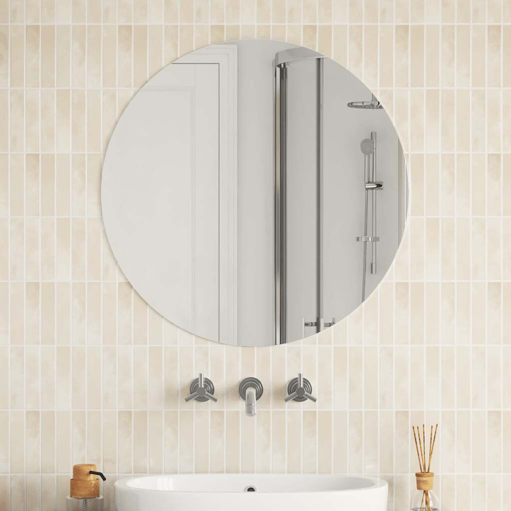 vidaXL Wandspiegel 70 cm Rund Glas
