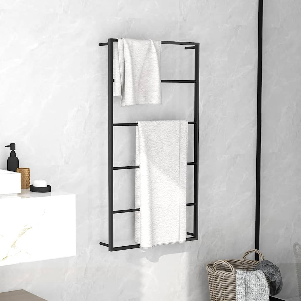 vidaXL Handtuchständer Schwarz 60x10x116 cm Stahl