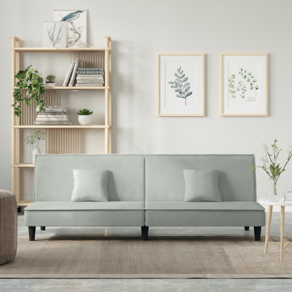 vidaXL Schlafsofa Hellgrau Samt