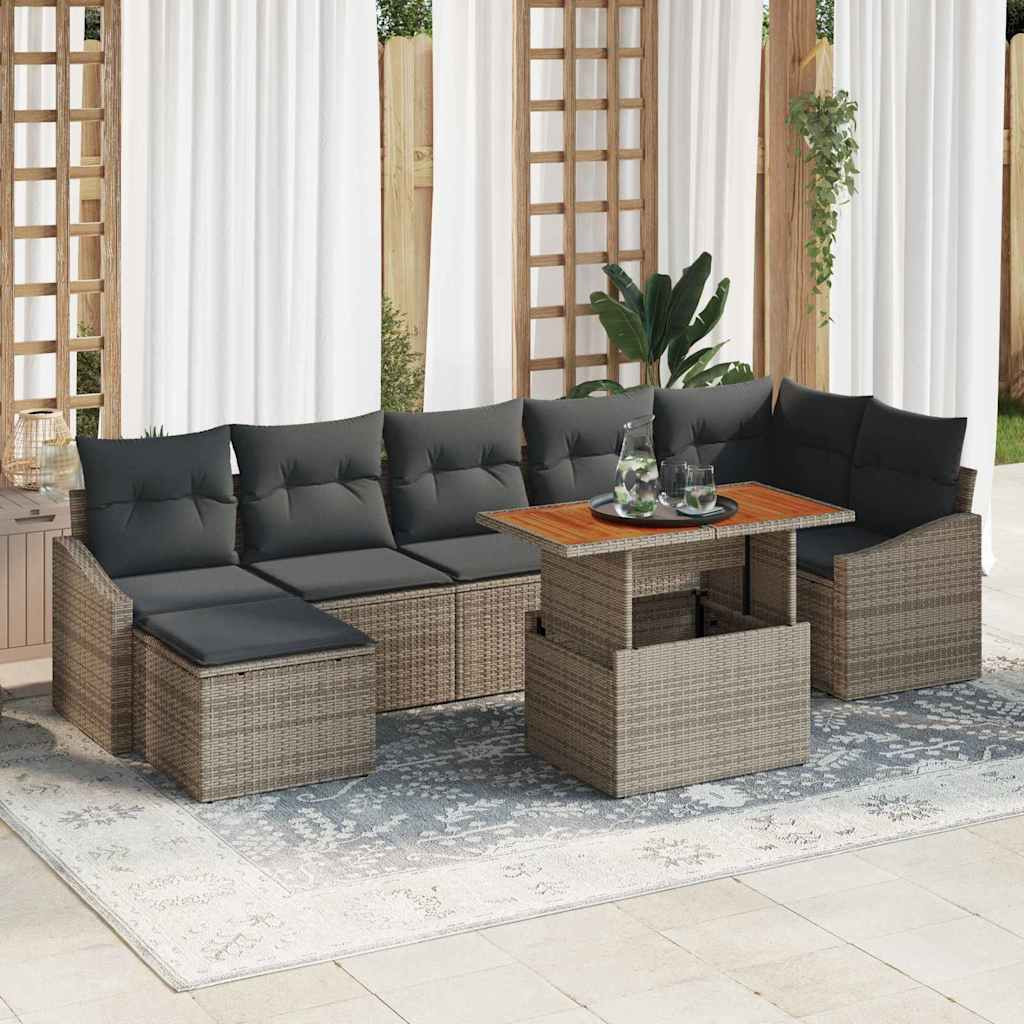 vidaXL Gartensofa-set 8 pcs Grau und Braun