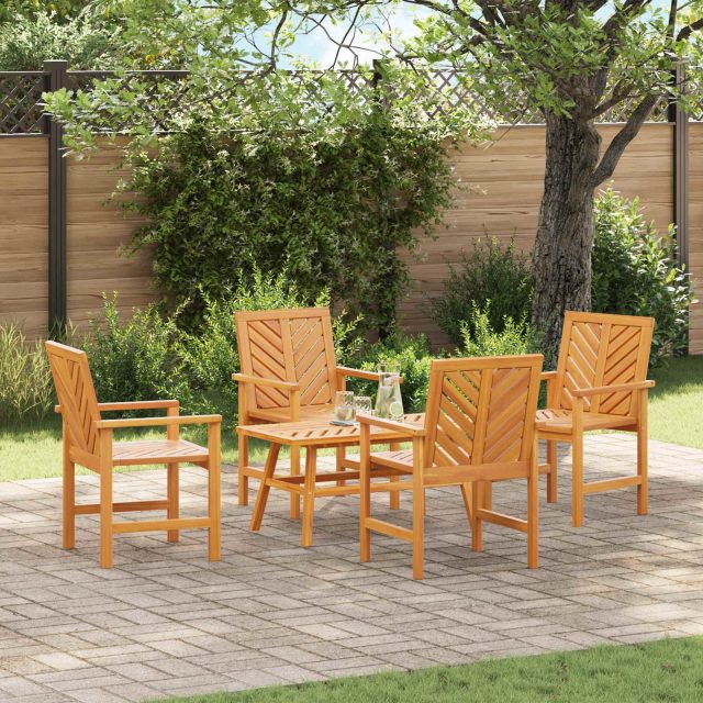 vidaXL Garten-Lounge-Set 5 pcs Braun Massivholz Akazie