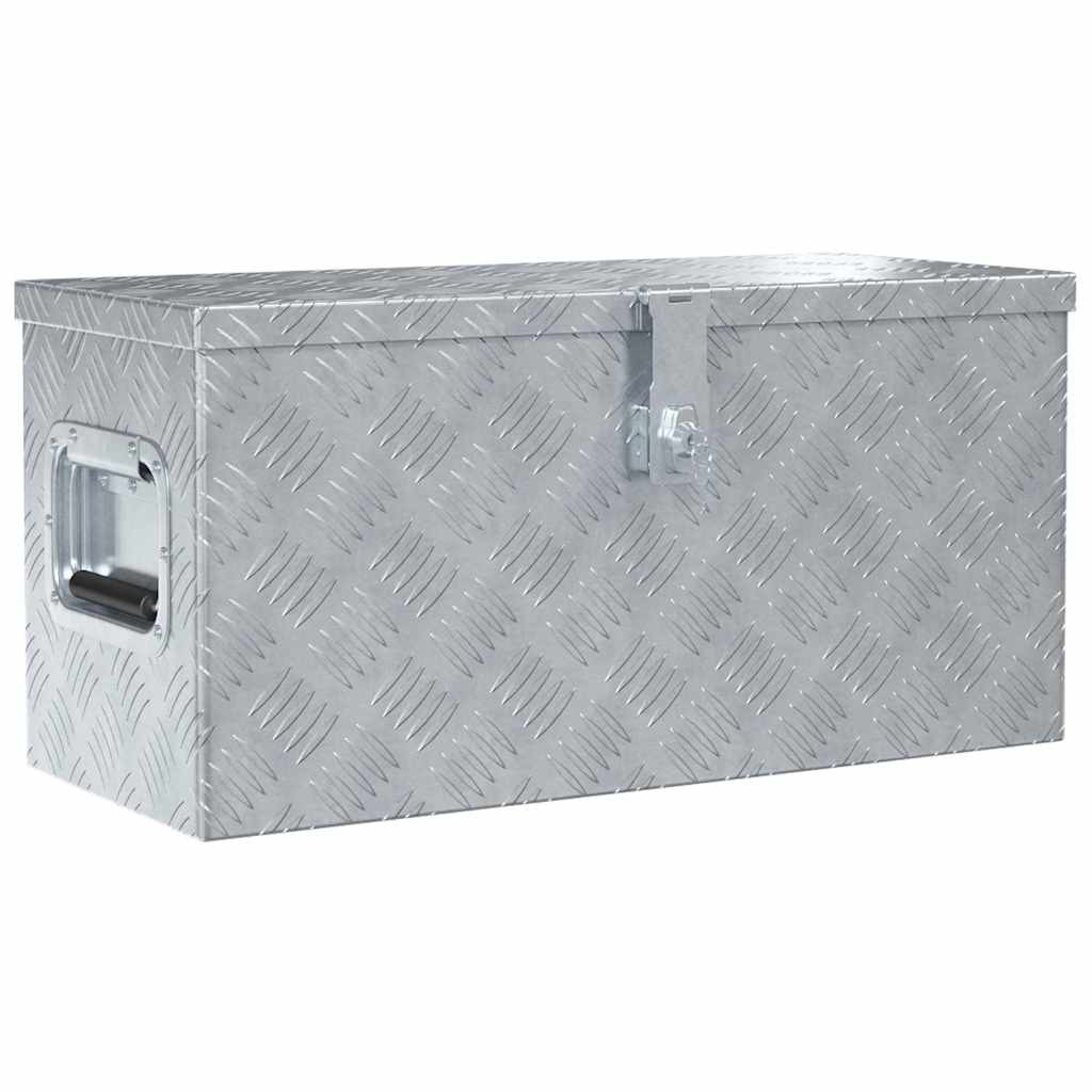 vidaXL Aluminiumkiste 61,5 x 26,5 x 30 cm Silbern