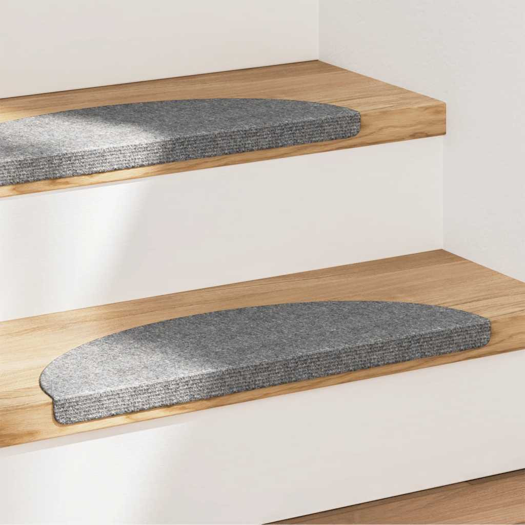 vidaXL Stufenmatten Selbstklebend 15 Stk. 56x17x3 cm Grau