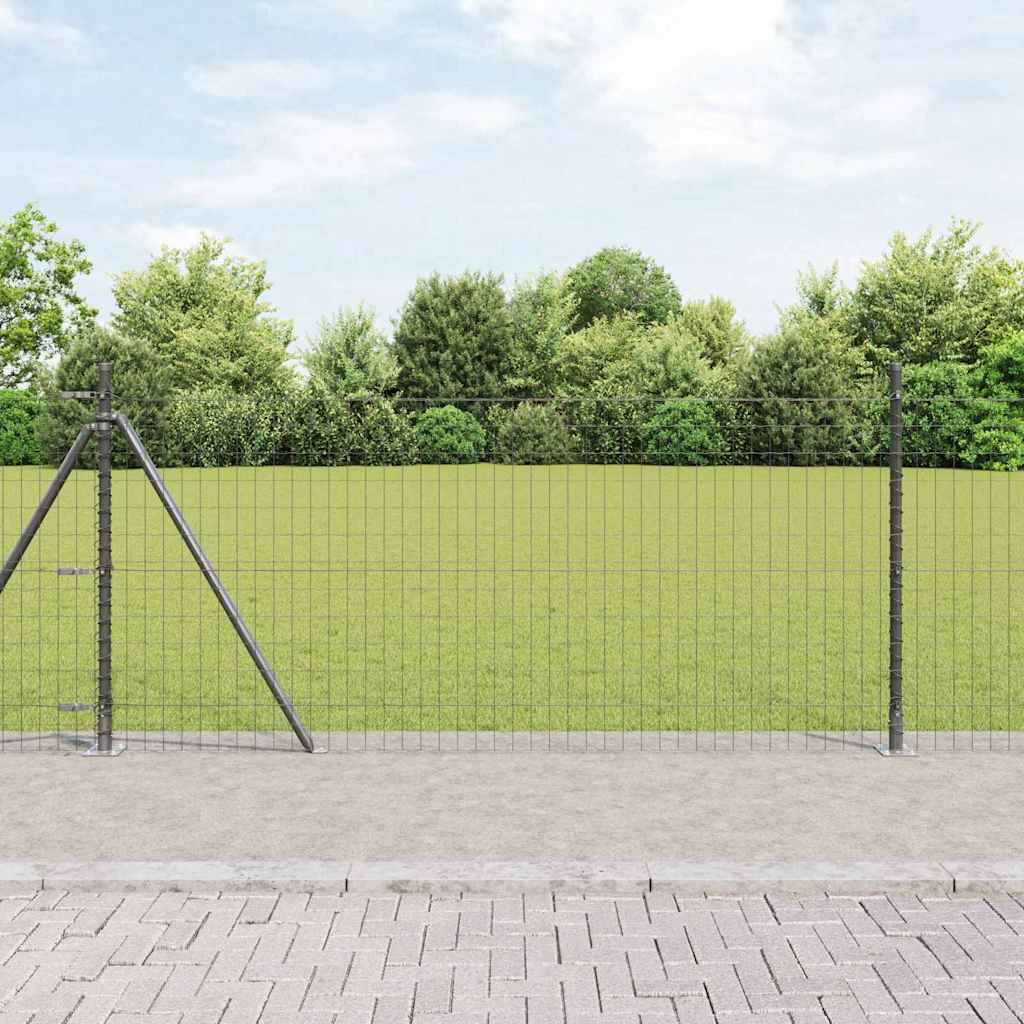vidaXL Euro-Zaun mit Betonsockel 25 x 0,8 m PVC-beschichteter Stahl