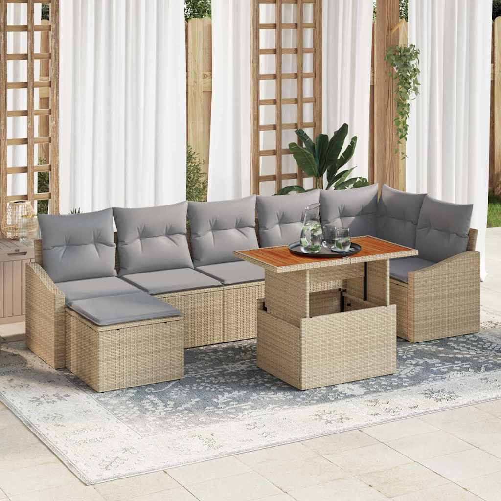 vidaXL Gartensofa-set 8 pcs Beige und Grau
