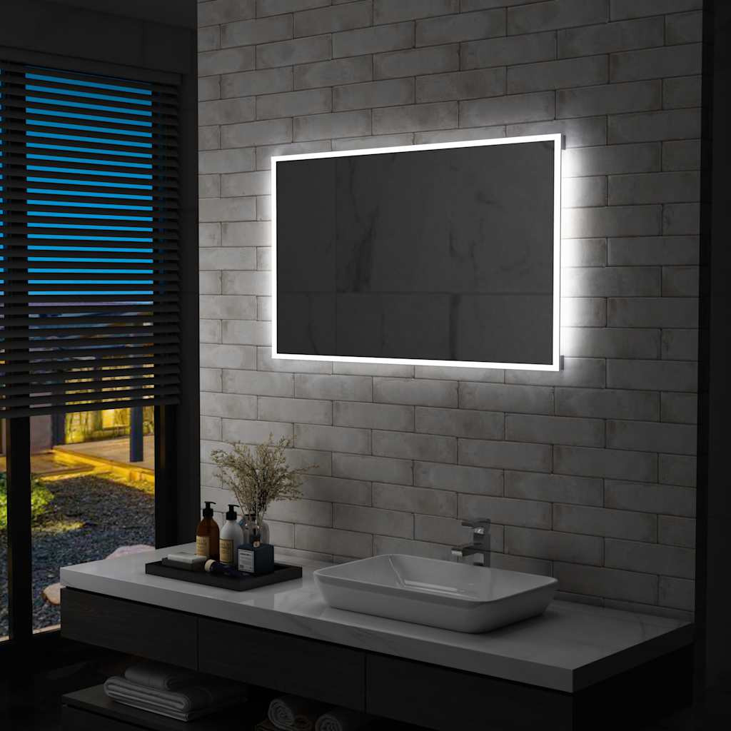 vidaXL Badezimmer-Wandspiegel mit LEDs 100x60 cm