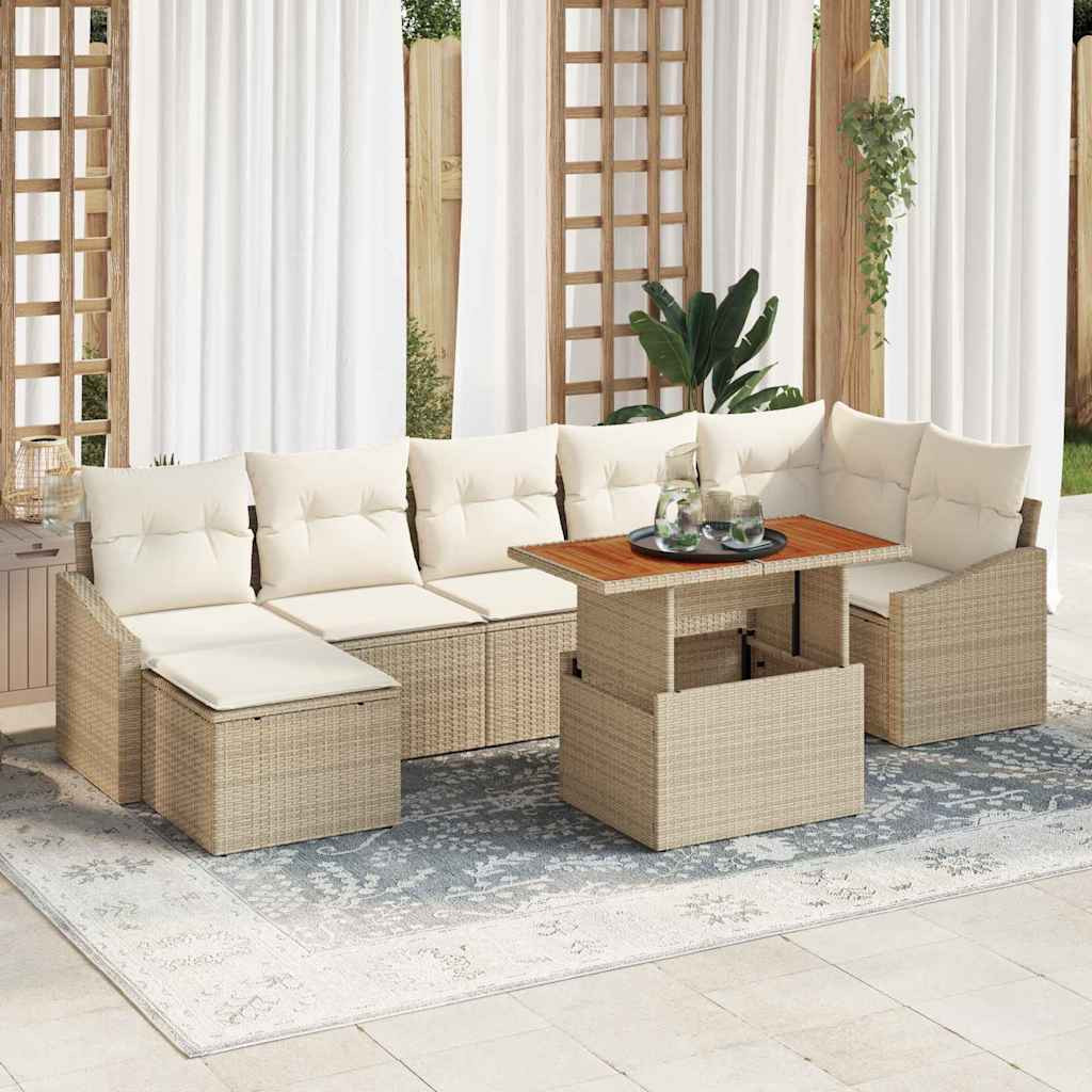 vidaXL Gartensofa-set 8 pcs Beige und Creme