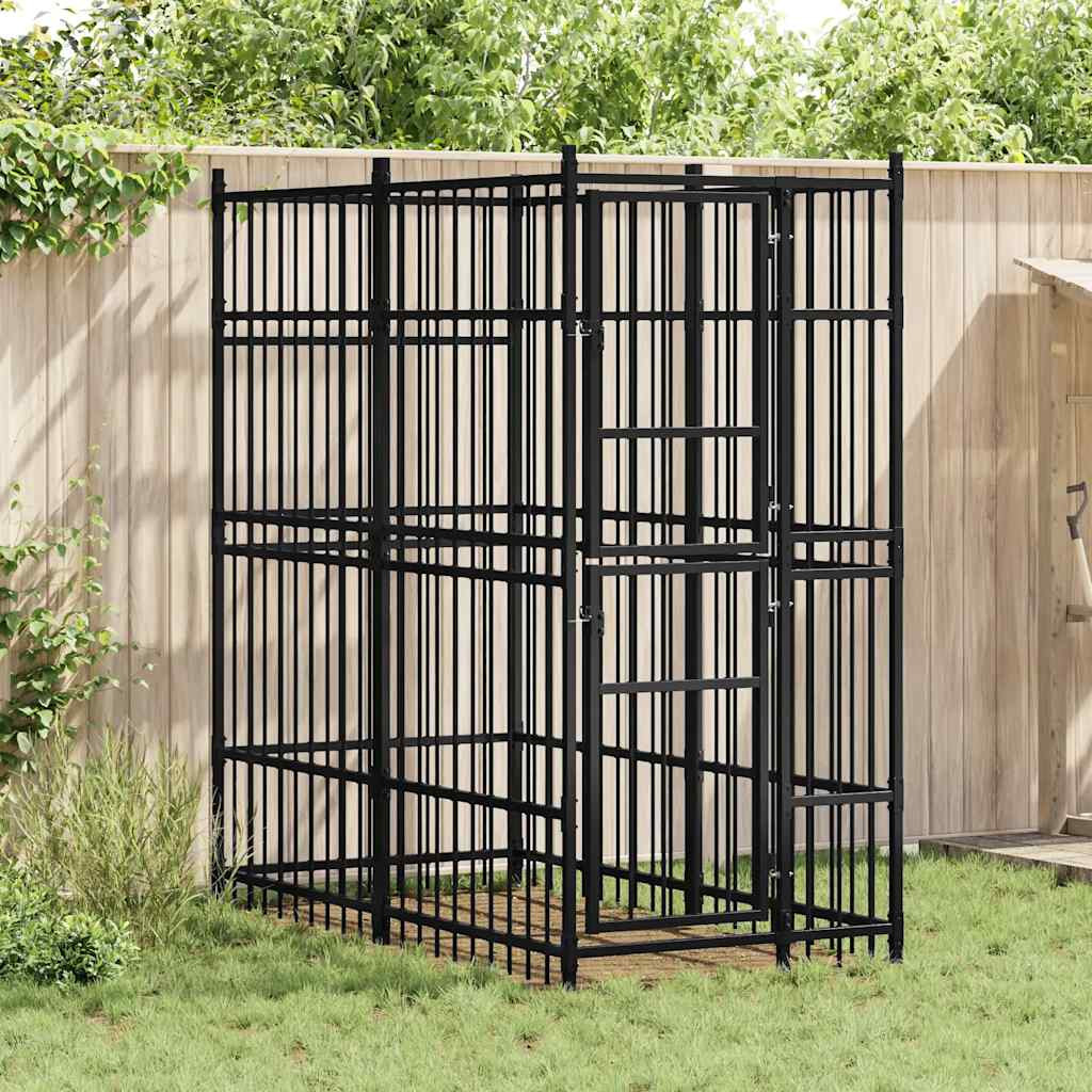 vidaXL Outdoor-Hundezwinger Stahl 1,84 m²