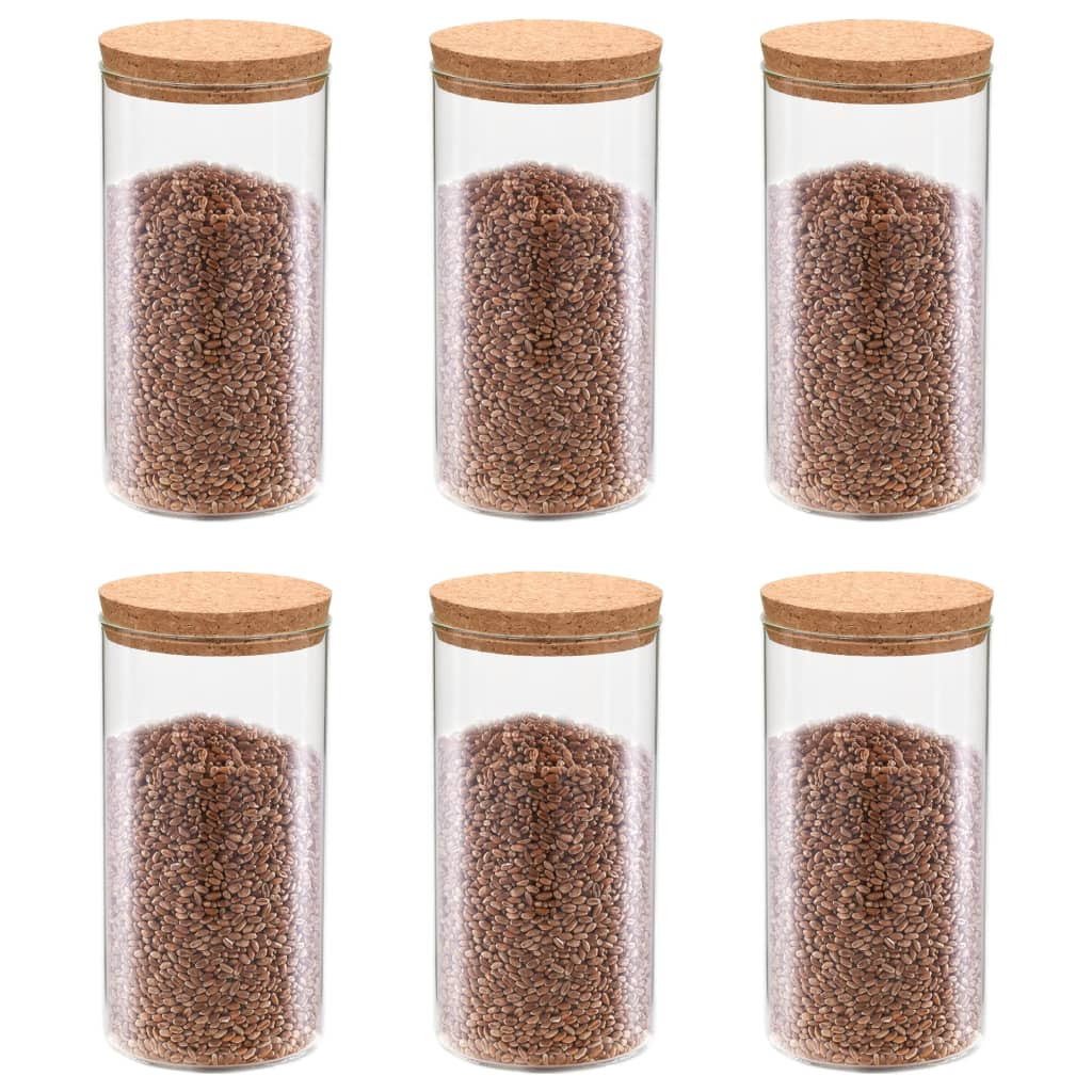 vidaXL Vorratsgläser mit Korkdeckel 6 Stk. 1100 ml