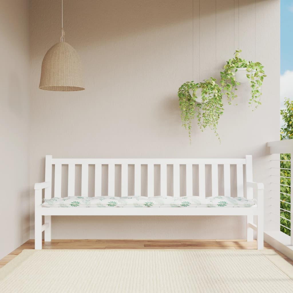 vidaXL Gartenbank-Auflage Blattmuster 200x50x7 cm Stoff